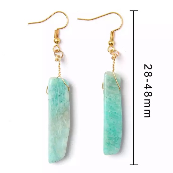 Gold Amazonite Boho Earrings - Picture 2 of 4